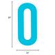 Caribbean Blue Letter (O) Corrugated Plastic Yard Sign, 30in